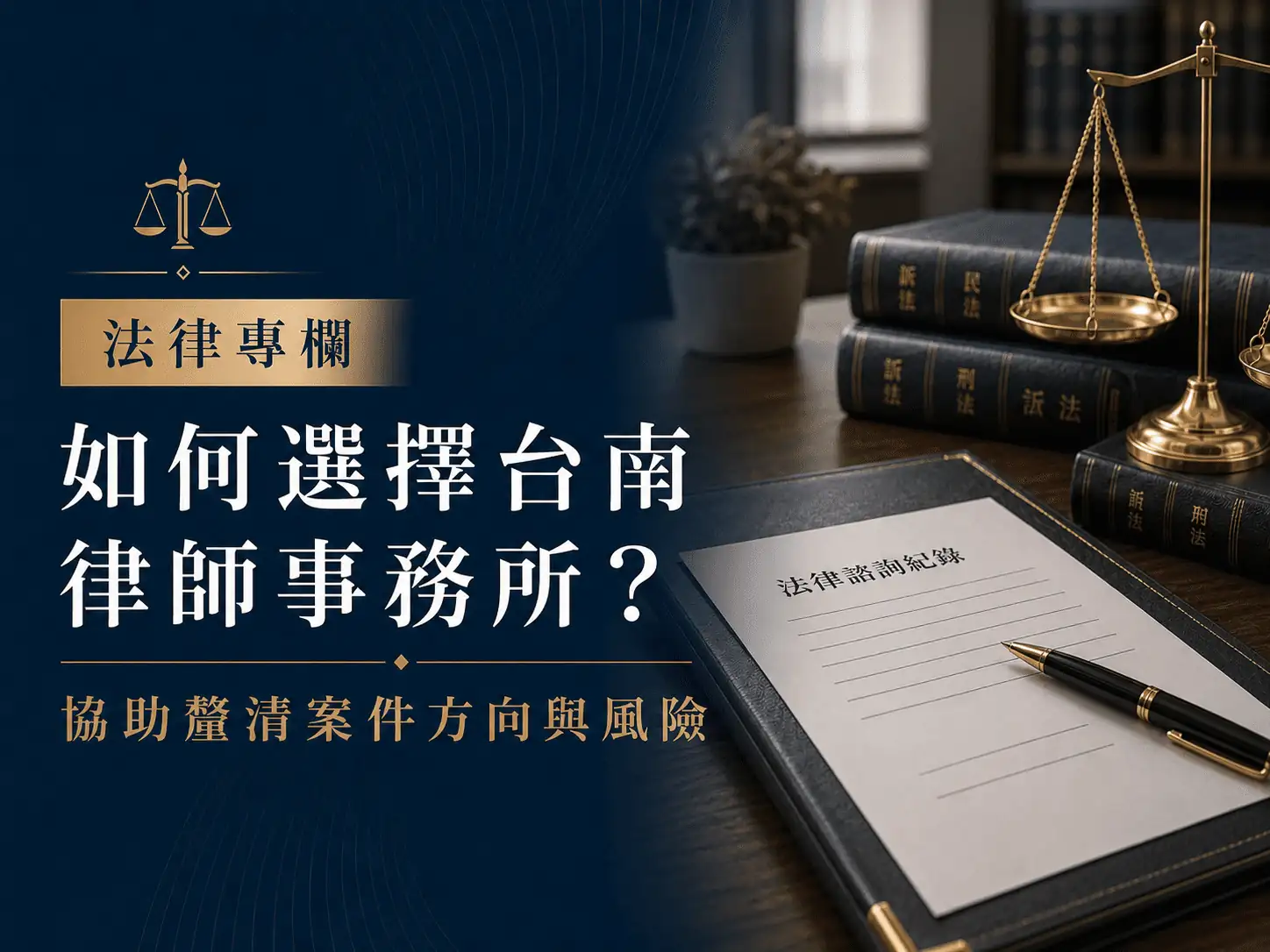 如何選擇台南律師事務所？鈞浩法律事務所協助釐清案件方向與風險